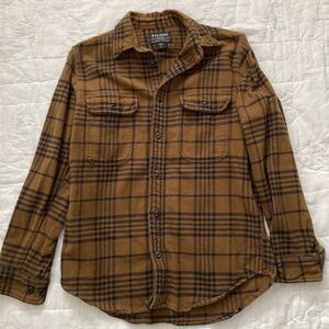 C.C. Filson Brown Plaid Cotton Flannel Button Up Work Shirt Men Small Grunge PNW